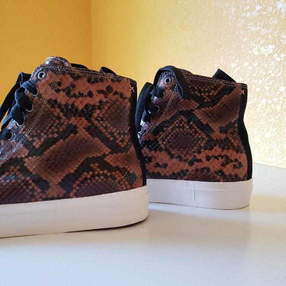 Rag & Bone High Top Snake Printed Leather Sneakers - Sz 38.5 (8.5) - Picture 12 of 16